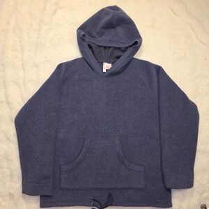 Ruby Moon Fleece Hoodie Women Size M Navy Blue Excellent Drawstring Hem 685